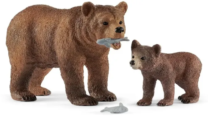 Schleich Wild Life 42473 : Maman grizzly avec ourson