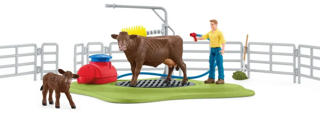 Schleich Farm World 42529 : Station de lavage pour vaches