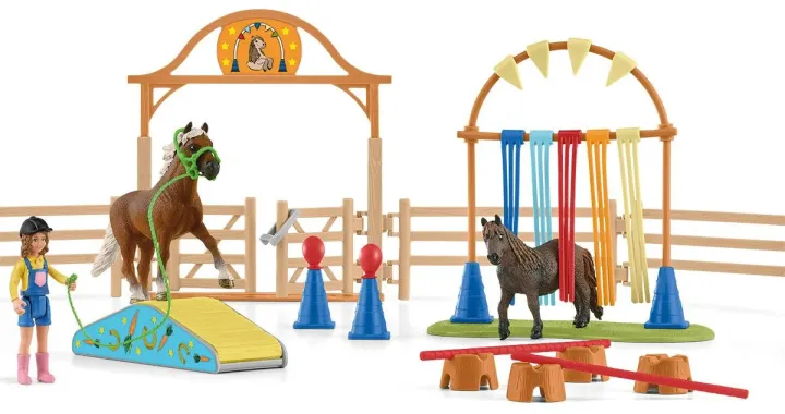 Schleich Farm World 42481 : Entraînement d&#039;agility pour poney
