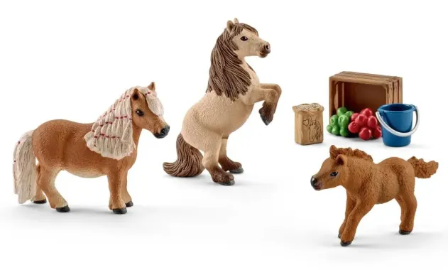 Schleich Horse Club 41432 : Famille de mini-shetlands