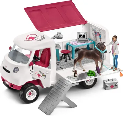 Schleich Horse Club 42370 : Vétérinaire Mobile avec Poulain Hanovrien