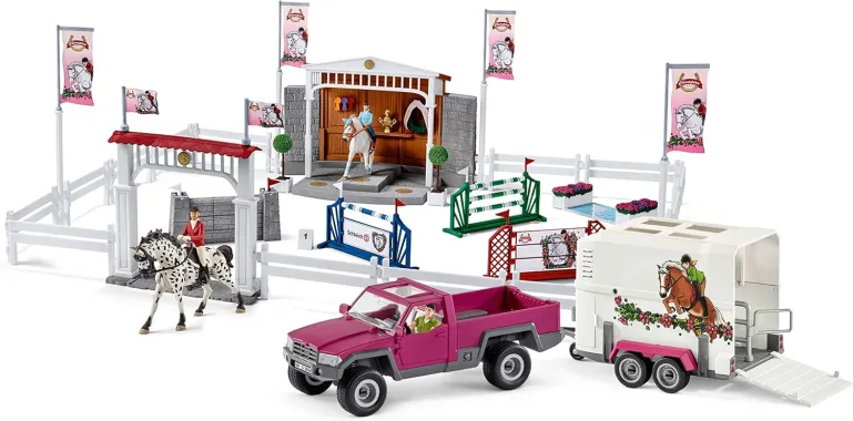 Schleich Horse Club 72105 : Grand Concours Equestre avec un Pick-up et son Van