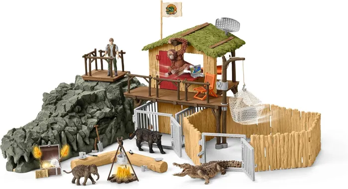 Schleich Wild Life 42350 : Station de recherche des crocodiles dans la jungle