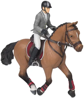 Papo Chevaux, poulains et poneys 51561 : Cheval de concours et son cavalier
