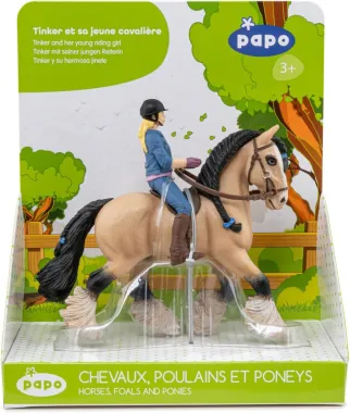 Papo Chevaux, poulains et poneys 51572 : Tinker et sa jeune cavalière