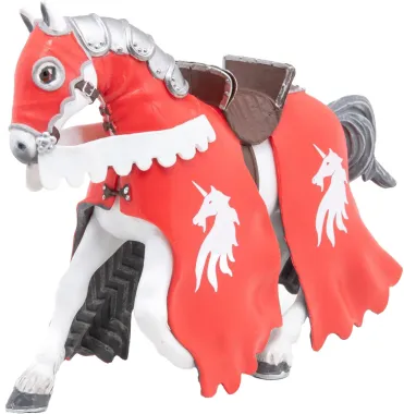 Papo Fantastique et Médiéval 39781 : Cheval du chevalier licorne à la lance