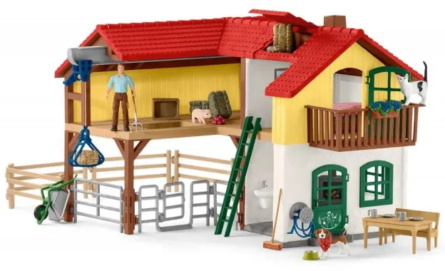 Schleich Farm World 42407 : Ferme avec étable et animaux