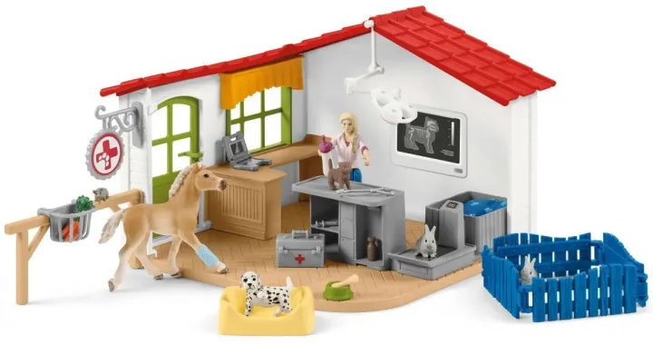 Schleich Farm World 42502 : Clinique vétérinaire avec animaux domestiques