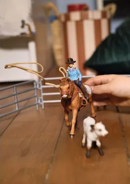 Schleich Farm World 42577 : Equipe de Cowboy et leurs lassos