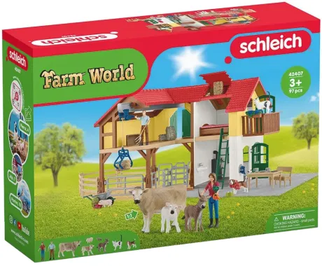 Schleich Farm World 42407 : Ferme avec étable et animaux