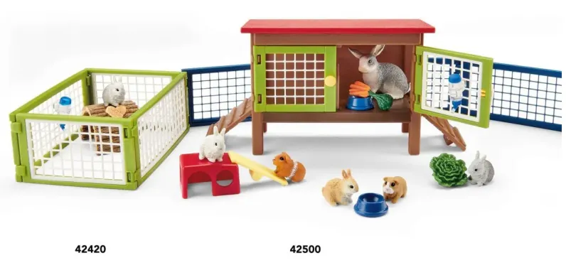 Schleich Farm World 42500 : Maison pour lapins et cochons d’Inde