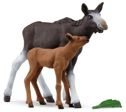 Schleich Wild Life 42629 : Élan Femelle avec Veau