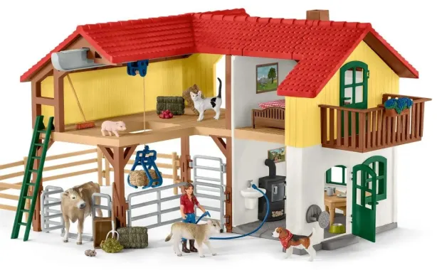 Schleich Farm World 42407 : Ferme avec étable et animaux
