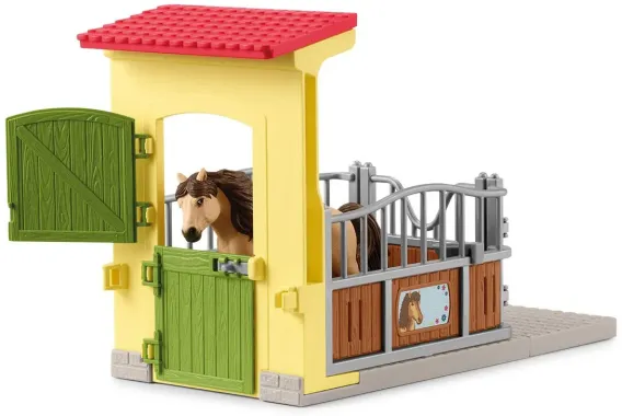 Schleich Farm World 42609 : Box avec Poney Icelandais - Extension Ferme Educative