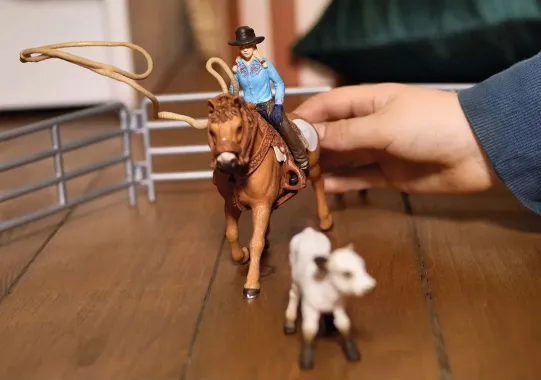 Schleich Farm World 42577 : Equipe de Cowboy et leurs lassos