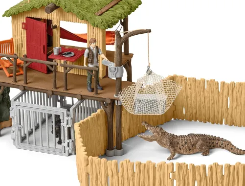 Schleich Wild Life 42350 : Station de recherche des crocodiles dans la jungle