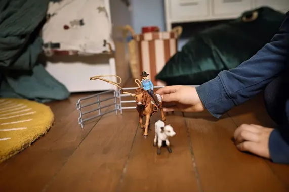 Schleich Farm World 42577 : Equipe de Cowboy et leurs lassos