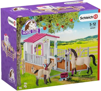 Schleich Horse Club 42369 : Box avec Chevaux Arabes et soigneuse de chevaux