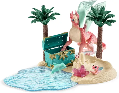 Schleich Bayala 42436 : Ile au trésor avec maman et bébé dragon
