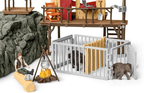 Schleich Wild Life 42350 : Station de recherche des crocodiles dans la jungle
