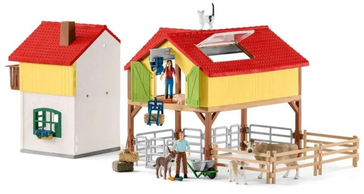 Schleich Farm World 42407 : Ferme avec étable et animaux