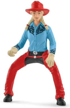 Schleich Farm World 42576 : Cowgirl et Tonneaux de Racing