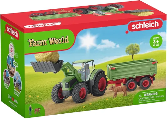 Schleich Farm World 42379 : Tracteur avec remorque