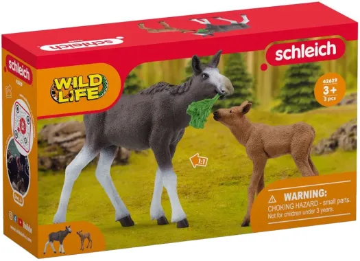 Schleich Wild Life 42629 : Élan Femelle avec Veau