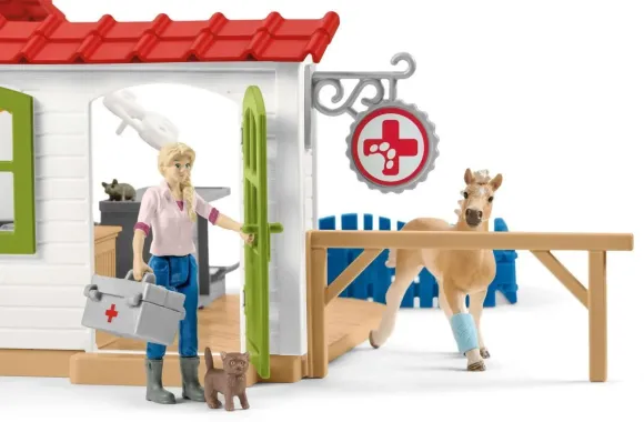 Schleich Farm World 42502 : Clinique vétérinaire avec animaux domestiques