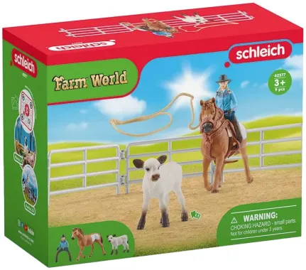 Schleich Farm World 42577 : Equipe de Cowboy et leurs lassos