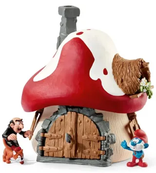 Maison des Schtroumpfs avec 2 figurines