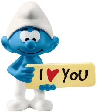 Schtroumpf avec panneau