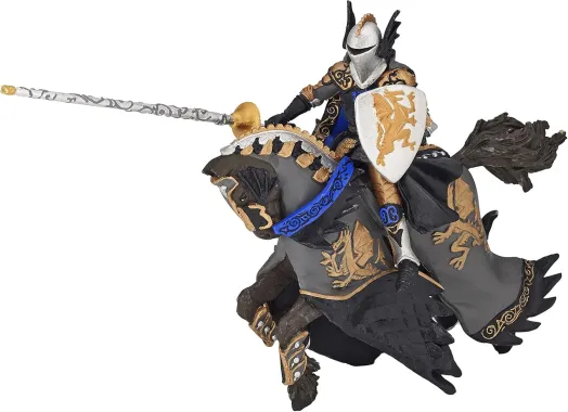 Papo Fantastique et Médiéval 36001 : Prince noir au dragon et son cheval