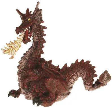 Papo Le monde enchanté 39016 : Dragon rouge avec flamme