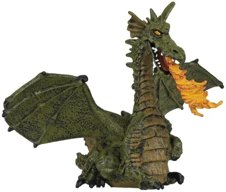 Papo Le monde enchanté 39025 : Dragon ailé vert avec flamme