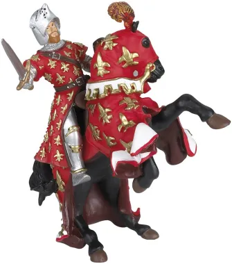 Papo Fantastique et Médiéval 39257 : Cheval du prince Philippe rouge