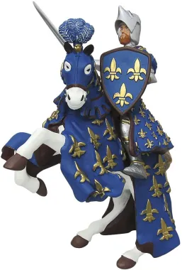 Papo Fantastique et Médiéval 39258 : Cheval du prince Philippe bleu
