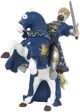 Papo Fantastique et Médiéval 39339 : Cheval du roi Richard bleu