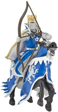 Papo Fantastique et Médiéval 39389 : Cheval du roi au dragon bleu