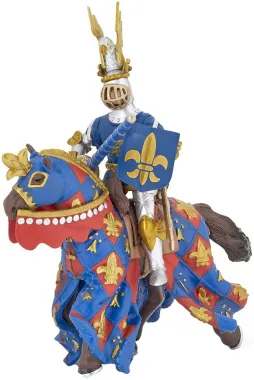 Papo Fantastique et Médiéval 39787 : Cheval bleu fleur de lys