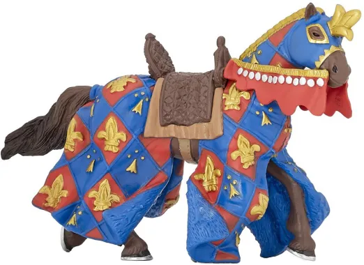 Papo Fantastique et Médiéval 39787 : Cheval bleu fleur de lys