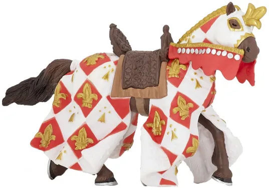 Papo Fantastique et Médiéval 39789 : Cheval blanc fleur de lys