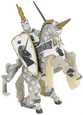 Papo Fantastique et Médiéval 39916 : Cheval du Maître des armes cimier licorne