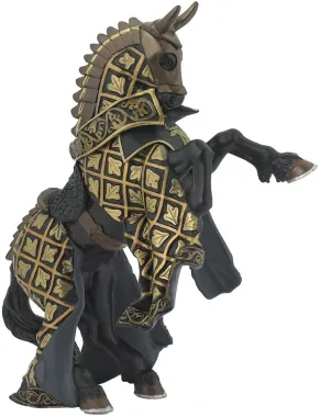 Papo Fantastique et Médiéval 39918 : Cheval du Maître des armes cimier taureau