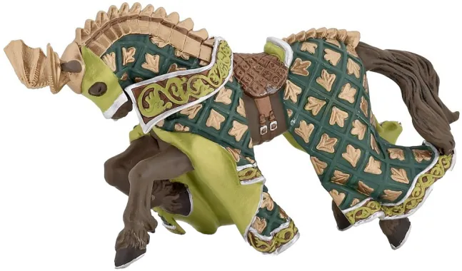 Papo Fantastique et Médiéval 39923 : Cheval du Maître des armes cimier dragon