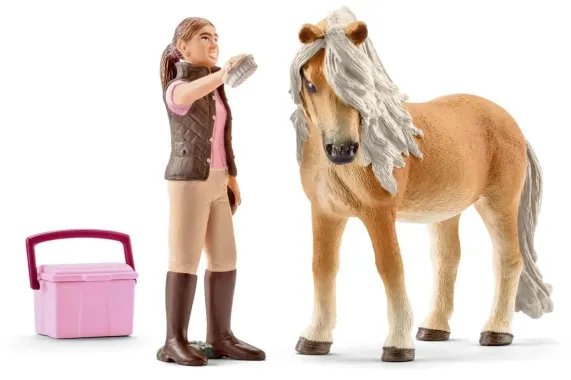 Schleich Horse Club 41431 : Palefrenière avec jument islandaise