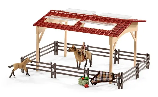 Schleich Farm World 42195 : Écurie avec chevaux et accessoires
