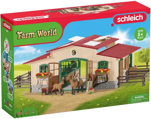 Schleich Farm World 42195 : Écurie avec chevaux et accessoires