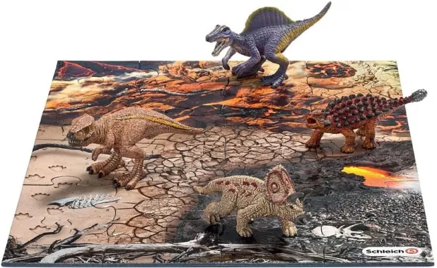 Schleich Dinosaurs 42212 : Kit Dinosaures avec puzzle lave