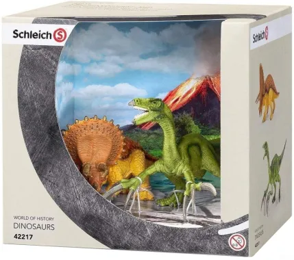 Schleich Dinosaurs 42217 : Tricératops et Thérizinosaure